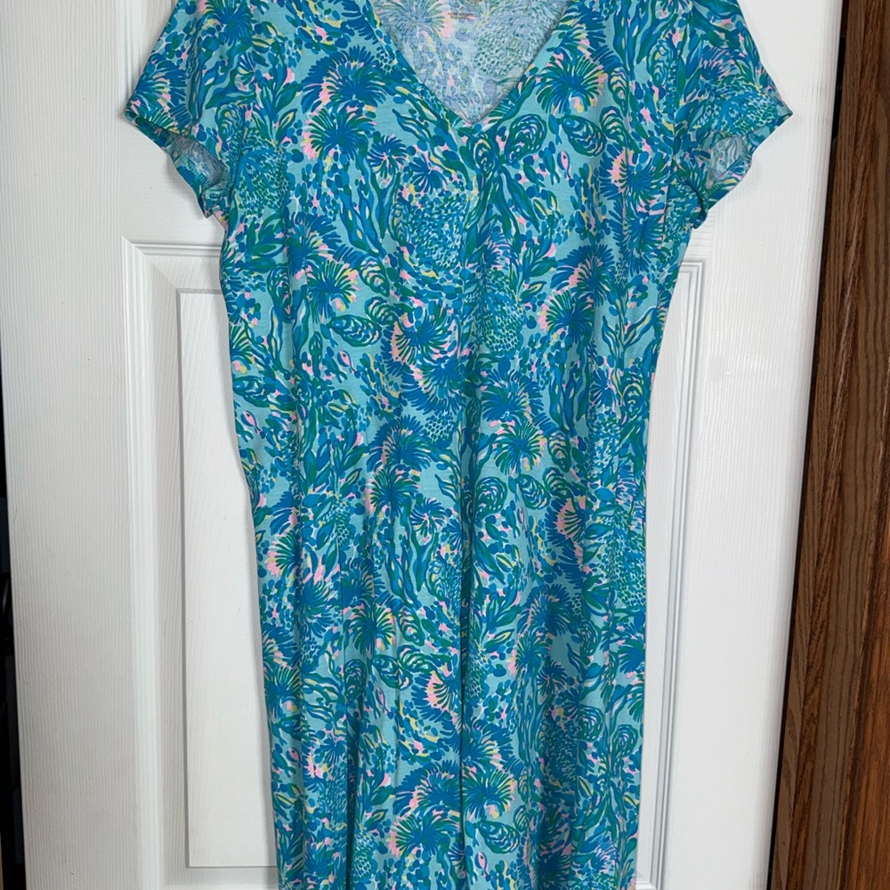 Lilly Pulitzer Blue and Pink Patterned Top